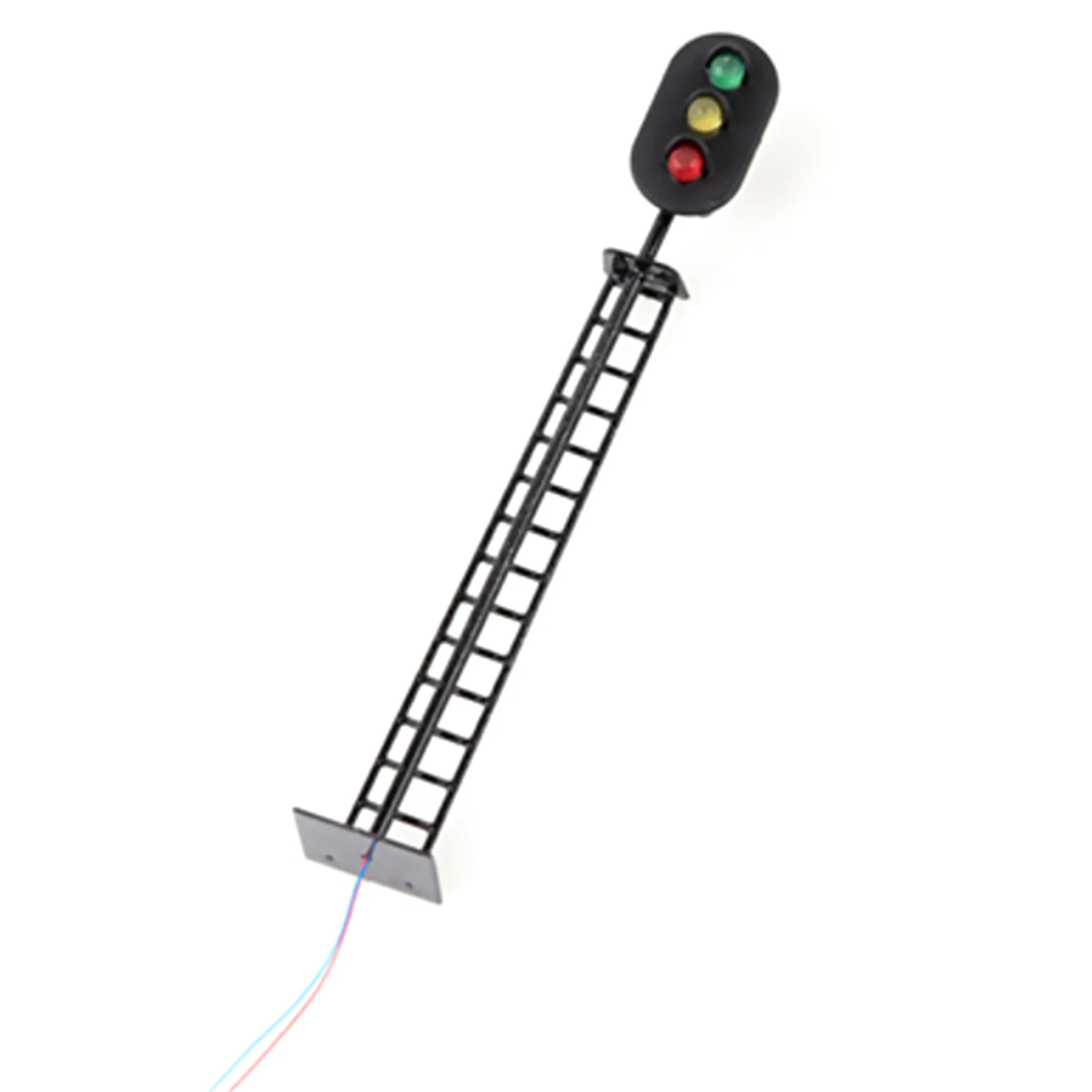 1:87 Scale 8.3cm Railway Signal Traffic Light Black Post With Ladder