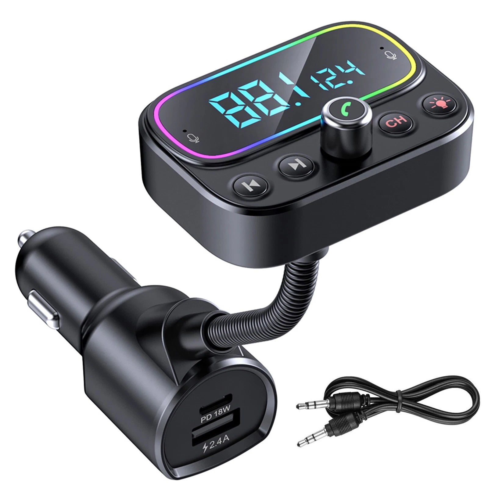Bluetooth Adapter For Car, Wireless Fm Radio Transmitter - Car Pd