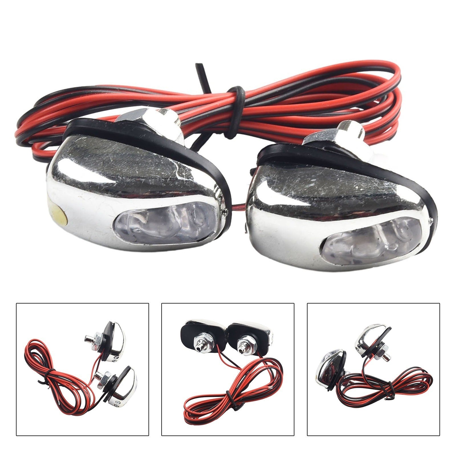 2*universal Led Blue Light Windshield-washer Wiper Water Jet