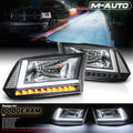 LH+RH Pair Chrome Clear Headlights