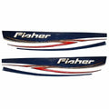 Fisher Boat Decal Tracker Dark Blue 116 Inch Set of 2 by Fisher
