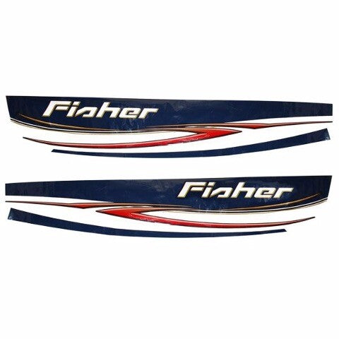 Fisher Boat Decal Tracker Dark Blue 116 Inch Set of 2 by Fisher