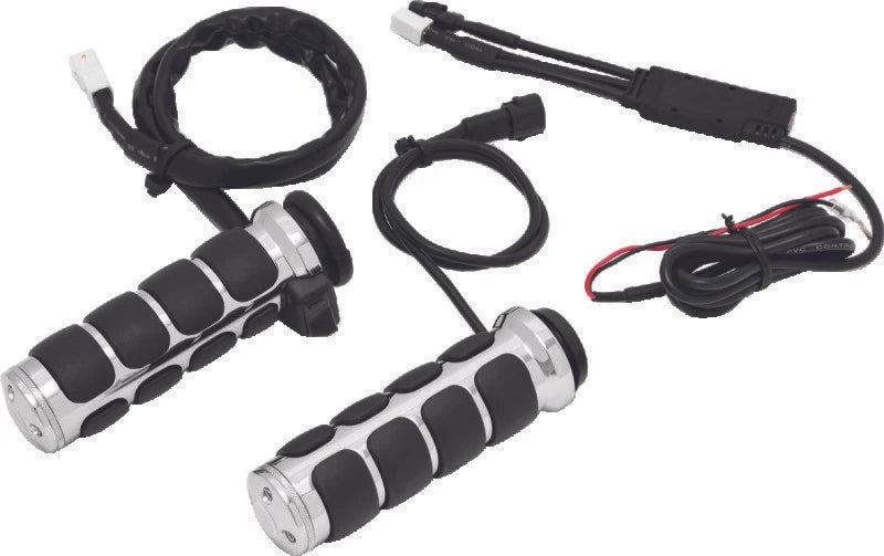 Kuryakyn Heated Iso Grips Throttle-by-wi<wbr/>re Chrome For