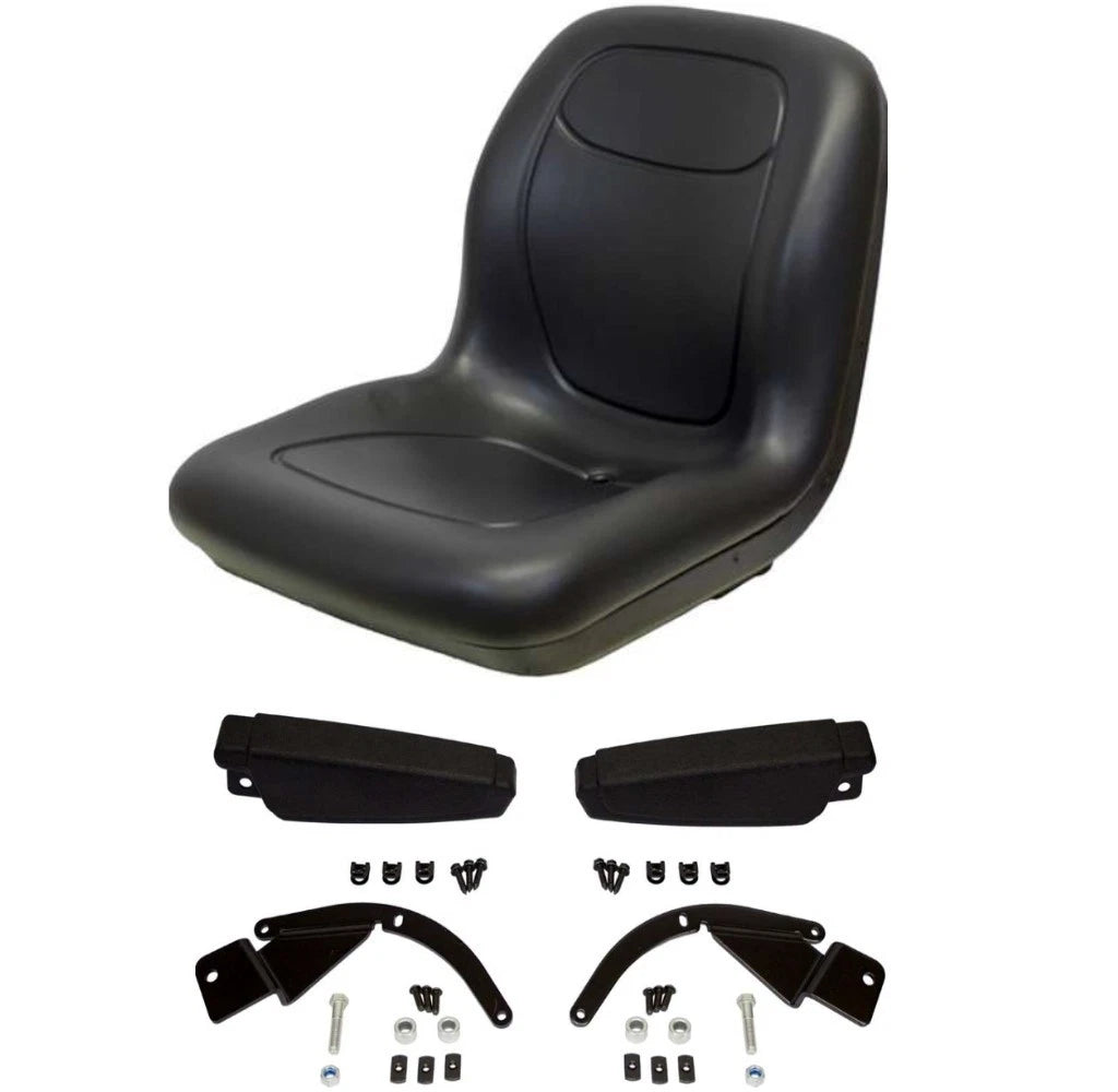 Black High Back Seat With Flip Up Arm Rests Fits Kubota Replaces