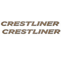 Crestliner Boat Logo Decals 2037279 Glossy Tan Stickers Pair by Crestliner