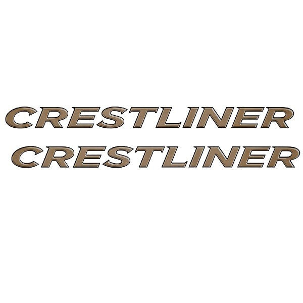 Crestliner Boat Logo Decals 2037279 Glossy Tan Stickers Pair by Crestliner
