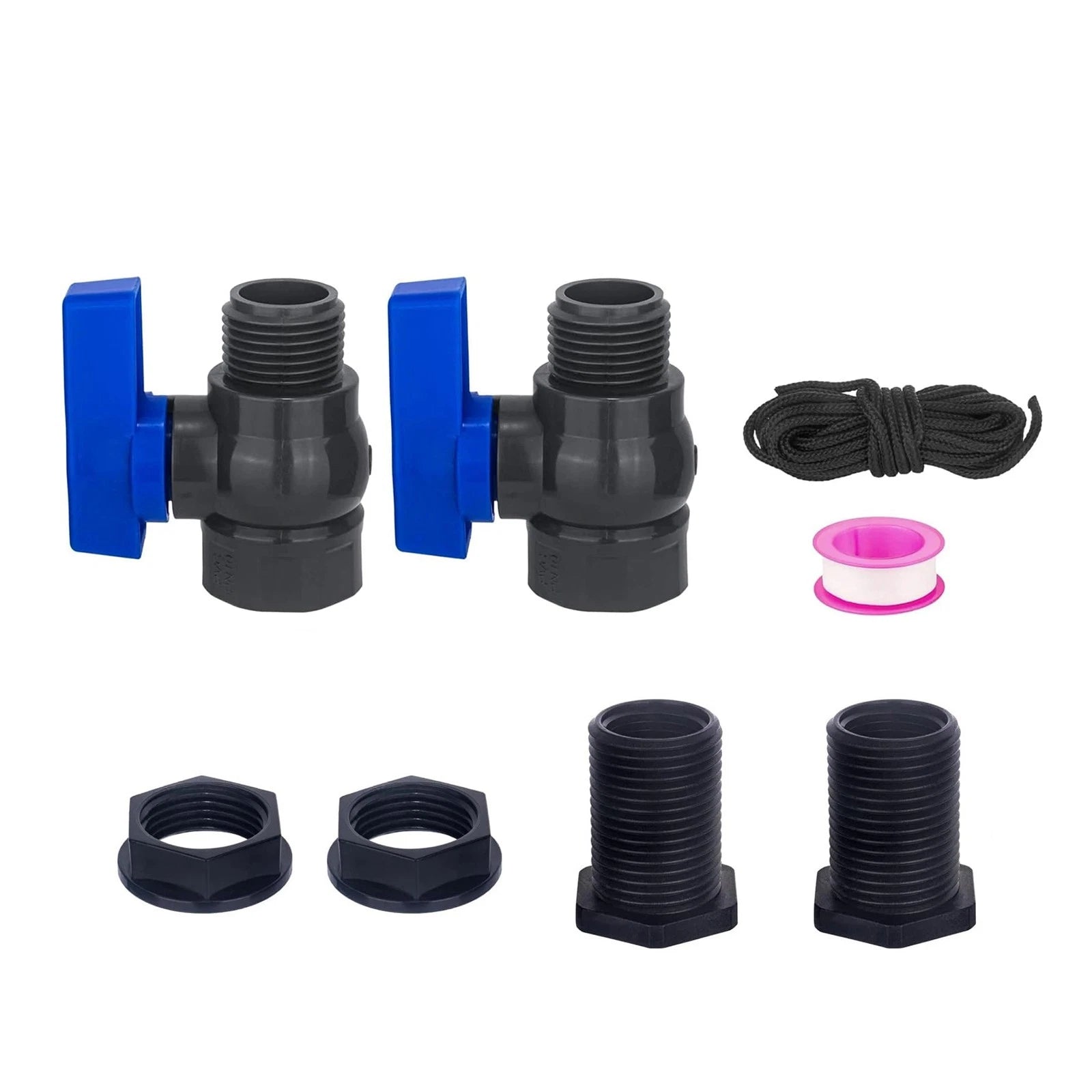 Pvc Rain Barrel Spigot Kit 3/4" Ght Male Threaded Valve Set 2 Pack