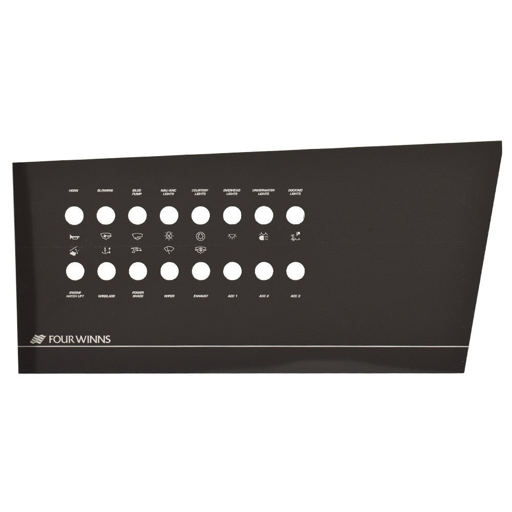Four Winns Boat Blank Switch Panel Black Aluminum by Four Winns