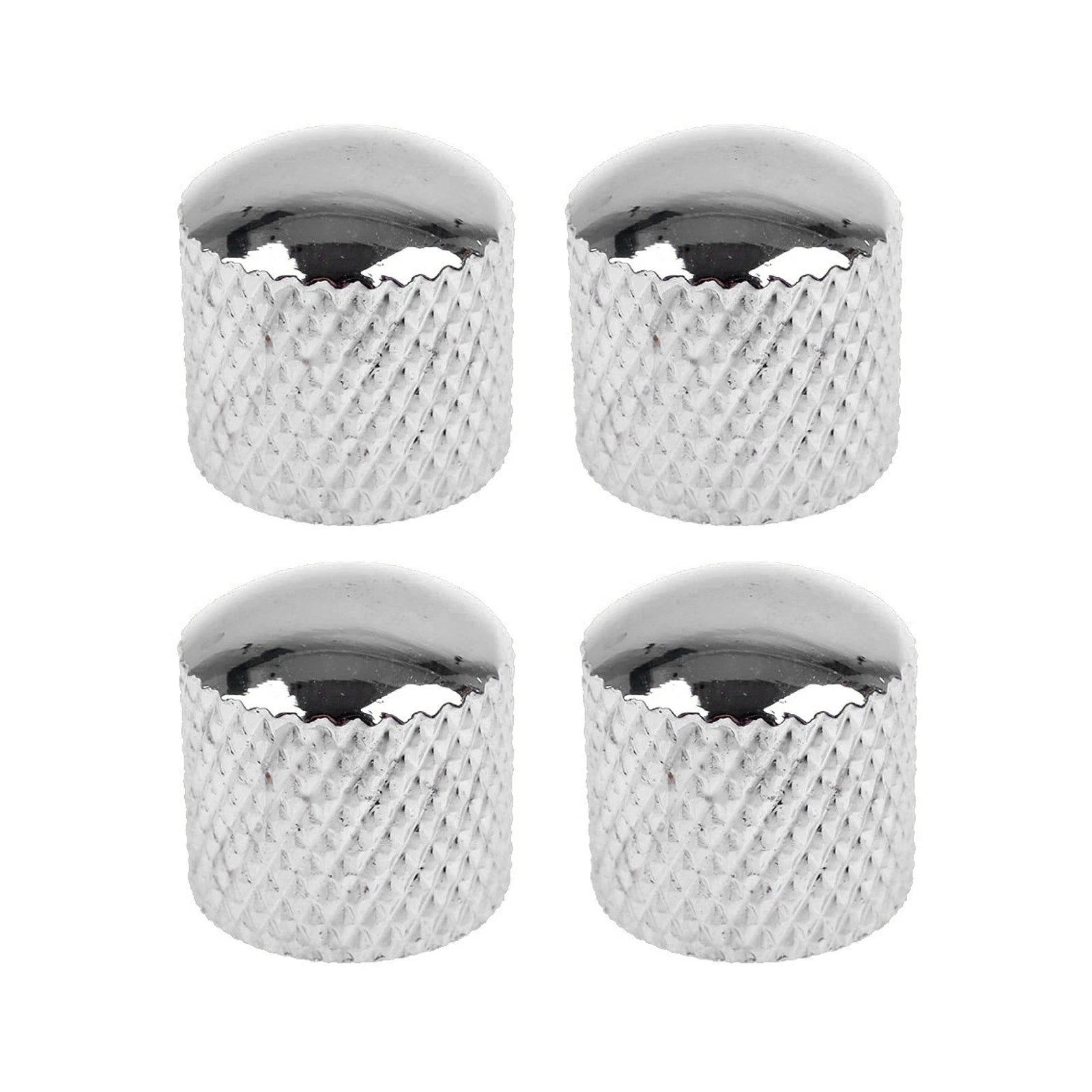 Electric Guitar Bass Parts Dome Tone Volume Control Knobs Metal Silver
