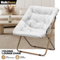 Faux Fur Saucer Lounge Chair in White