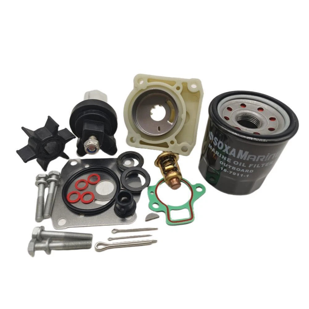 Maintenance Kit for Yamaha 20H 25HP F20A/F25A/F25D Outboard w/Thermostat & Filter