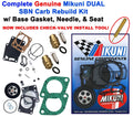 Sea Doo Dual Genuine Mikuni Carb Rebuild Kit Base Gasket & Needle
