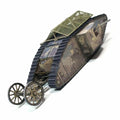 1:35 Wwi British Military Mark.i Male Tank Model Diy Unassembled