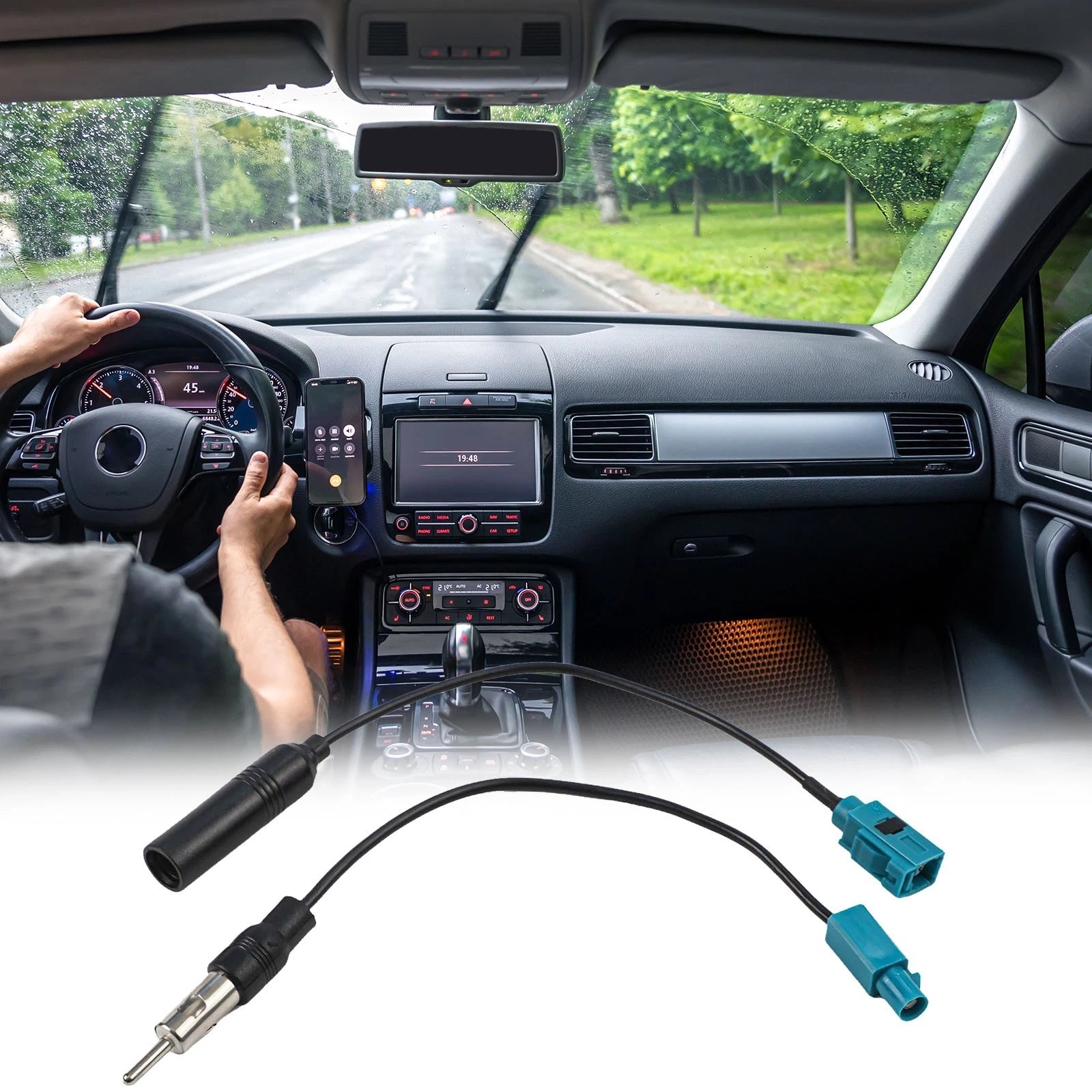 2pcs Car For Fm Am Radio Adapter Cable Z To Din 15cm