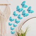 Butterfly Wall Stickers Blue Plastic 12pcs