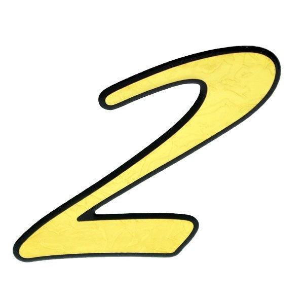Boat Number 2 Decal Yellow 2 3/4 Inch by Rinker