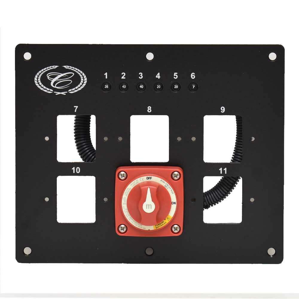 Battery Switch Panel Cobalt w/ Breakers Black by Cobalt