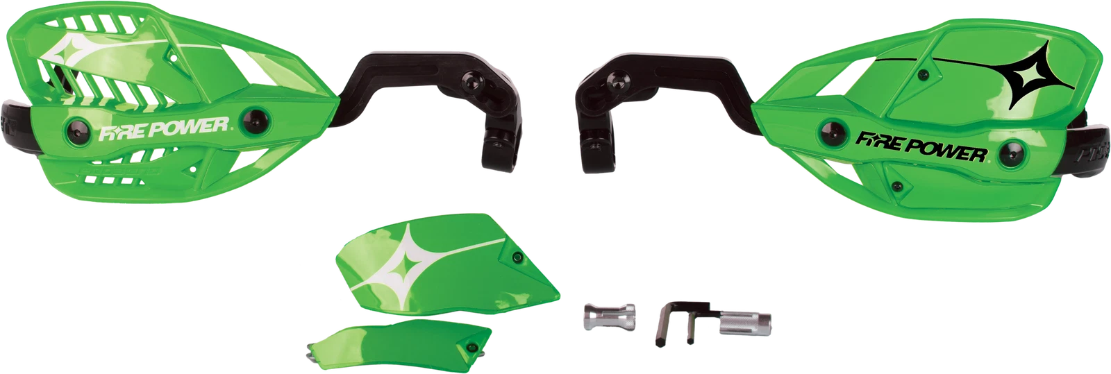 Fire Power 1 1/8" Closed Handguard Green For Offroad Motorcycles