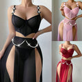 Pearl Chain Mesh Long Skirt Comfortable Fabric
