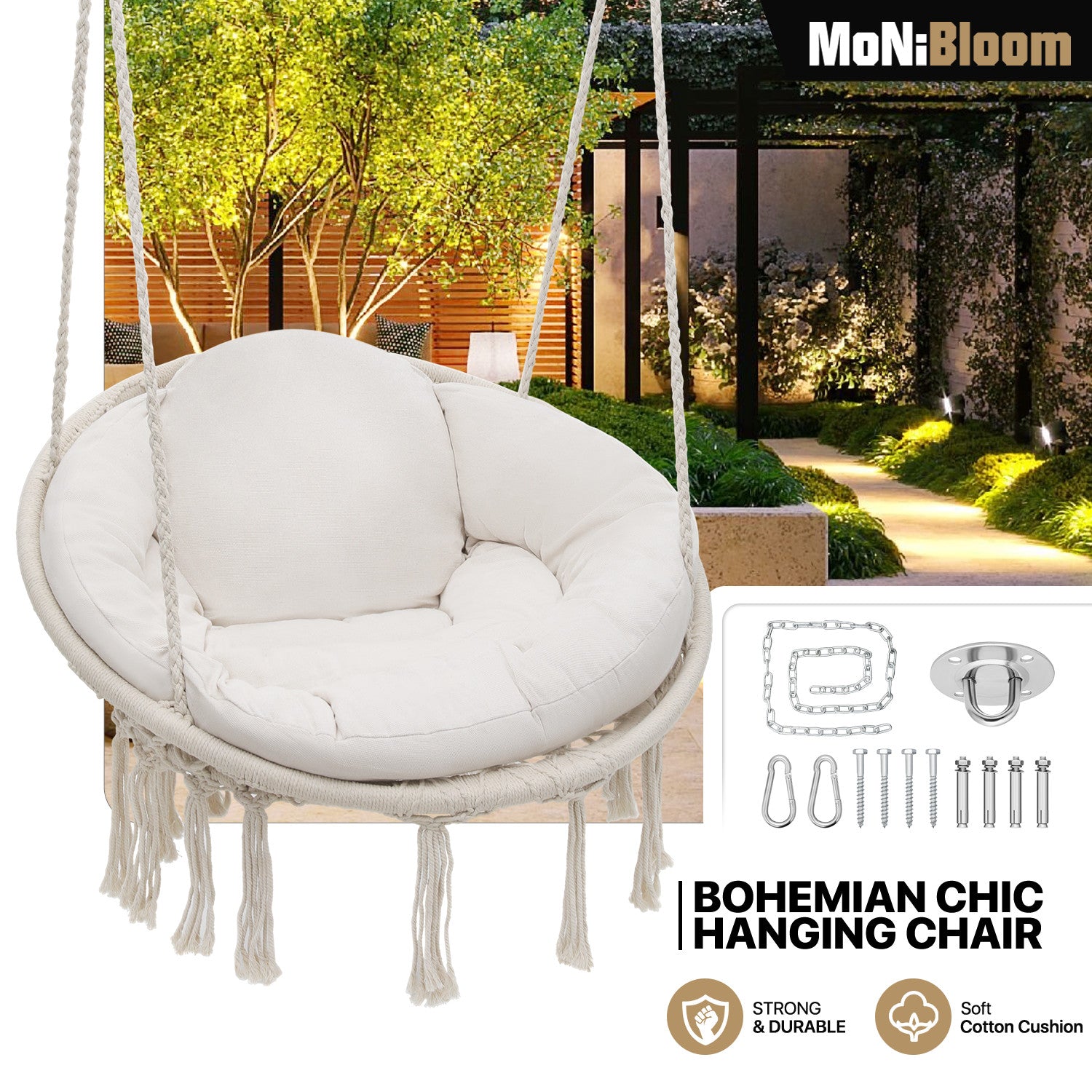 Hanging Cotton Rope Swing Macrame Hammock Chair