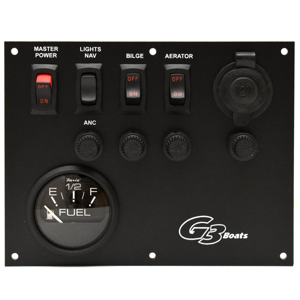 Instrument Switch Panel G3 with Fuel Gauge Black by G3