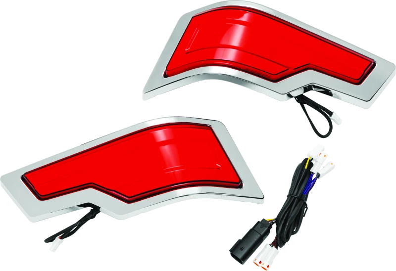 Kuryakyn Tracer Tour Pak Rear Lights Chrome Red Lens For Harley