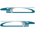 Rinker Boat Graphic Decal Metallic Silver Teal Blue