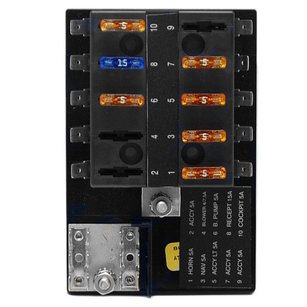 Boat Fuse Block Panel 10 Position