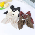 Satin Bow Soft Fabric Spring Clip Mechanism
