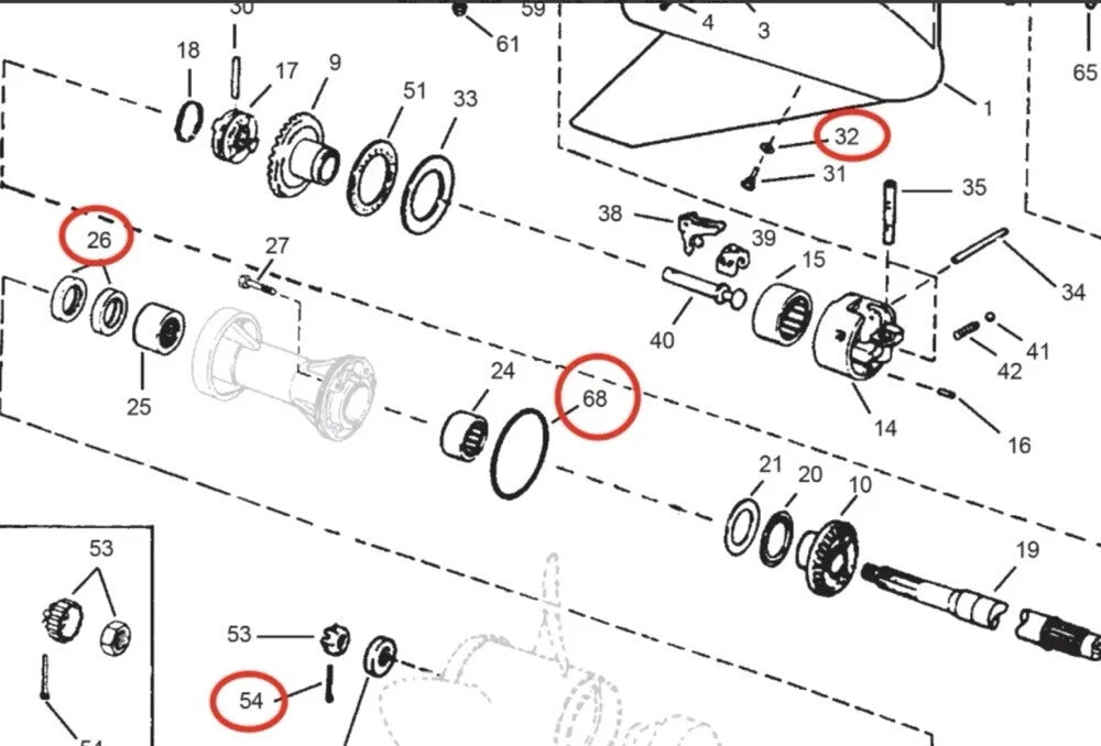 Lower Unit Oil Seal for OMC Cobra Volvo Penta 4-CYL 2.3L/3.0L