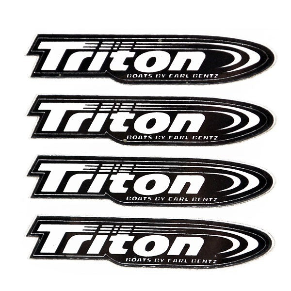 Triton Boat Brand Decal Black White 2 5/8 Inch 4PC by Triton
