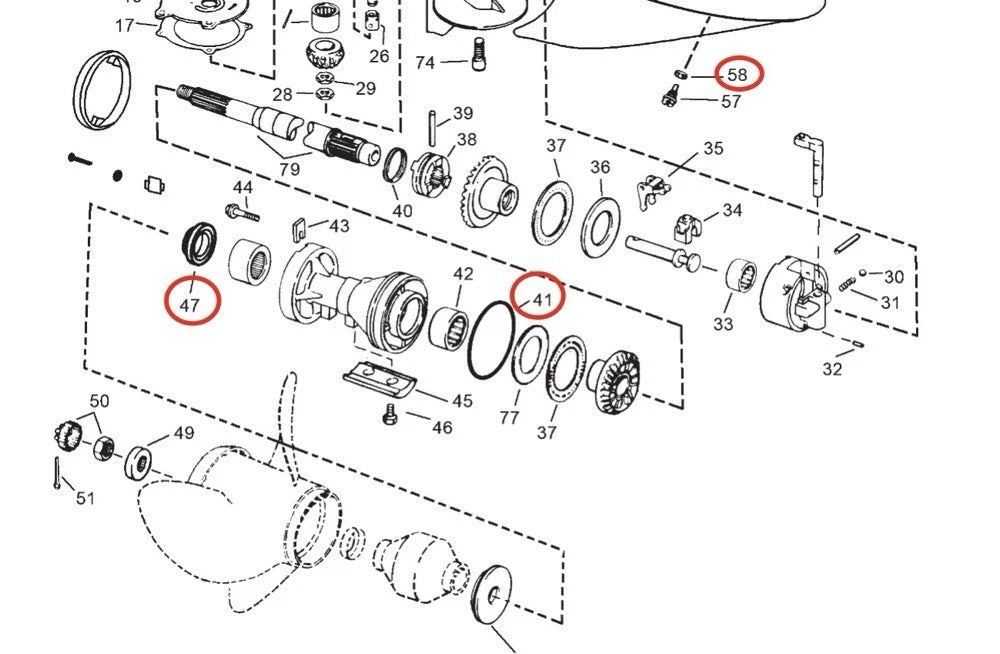 Lower Unit Oil Seal for Evinrude/Johnson V4/V6
