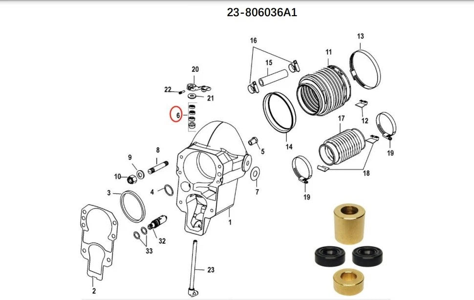 Shift Shaft Bushing – Mercruiser Alpha Gen II