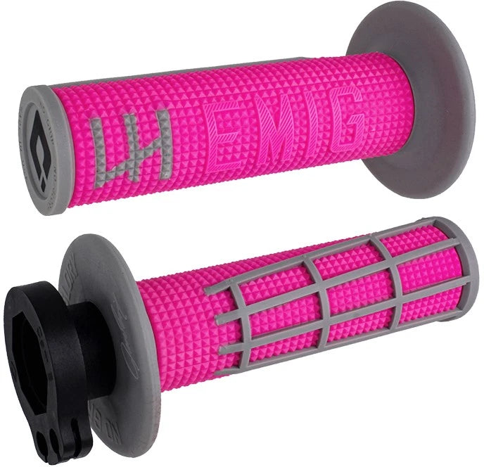Odi Emig 2.0 V2 Lock-on Grips Pink/grey For Offroad Motorcycles