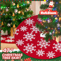 47 Inch Round Christmas Tree Skirt Buffalo Plaid Patter