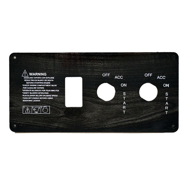 Rinker Boat Blank Ignition Switch Panel Woodgrain by Rinker