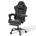 Black Ergonomic Gaming Chair with Footrest