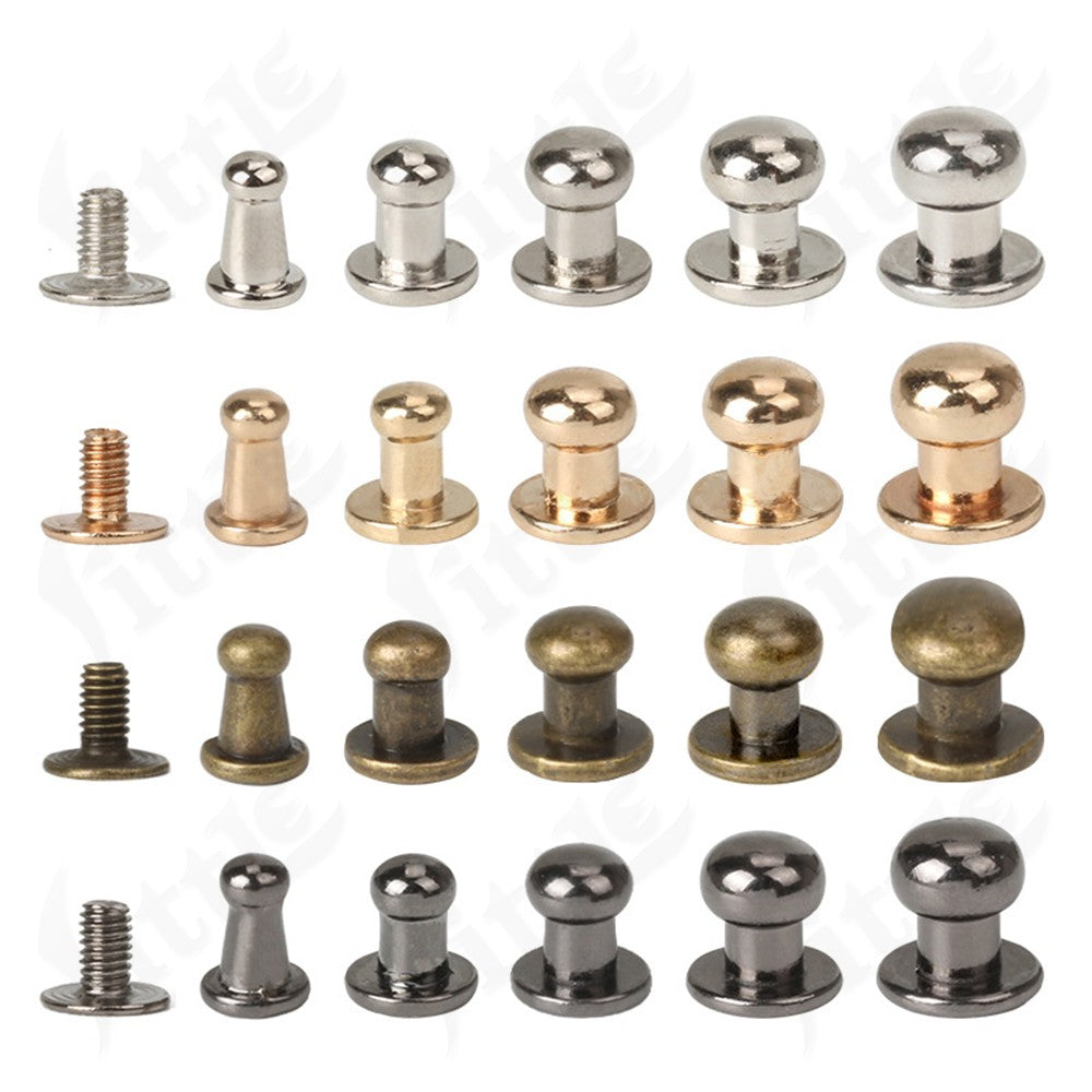 Solid Metal Round Head Stud Screwback 4-8mm