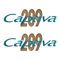 Rinker Boat Decals Captiva 209 Gold Teal Stickers (Pair) by Rinker
