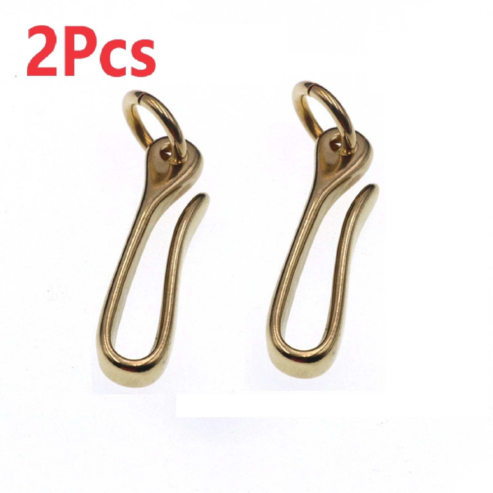 S Retro Solid Brass Keychain Key Ring Belt U Hook Wallet Chain Fish