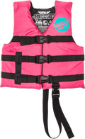 Fly Racing Child Flotation Vest Neon Pink & Teal - Us Coast Guard