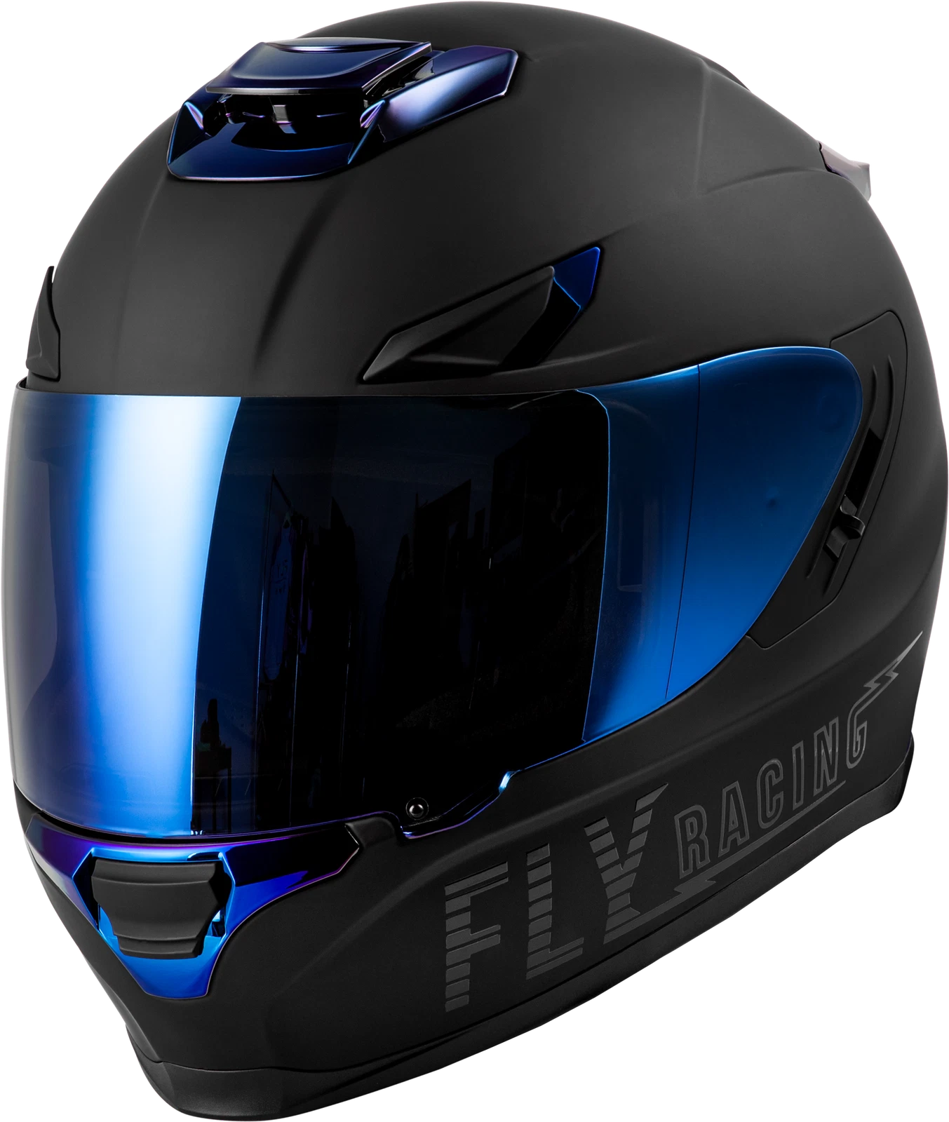 Fly Racing Sentinel Recon Helmet Small Black/blue Chrome Street