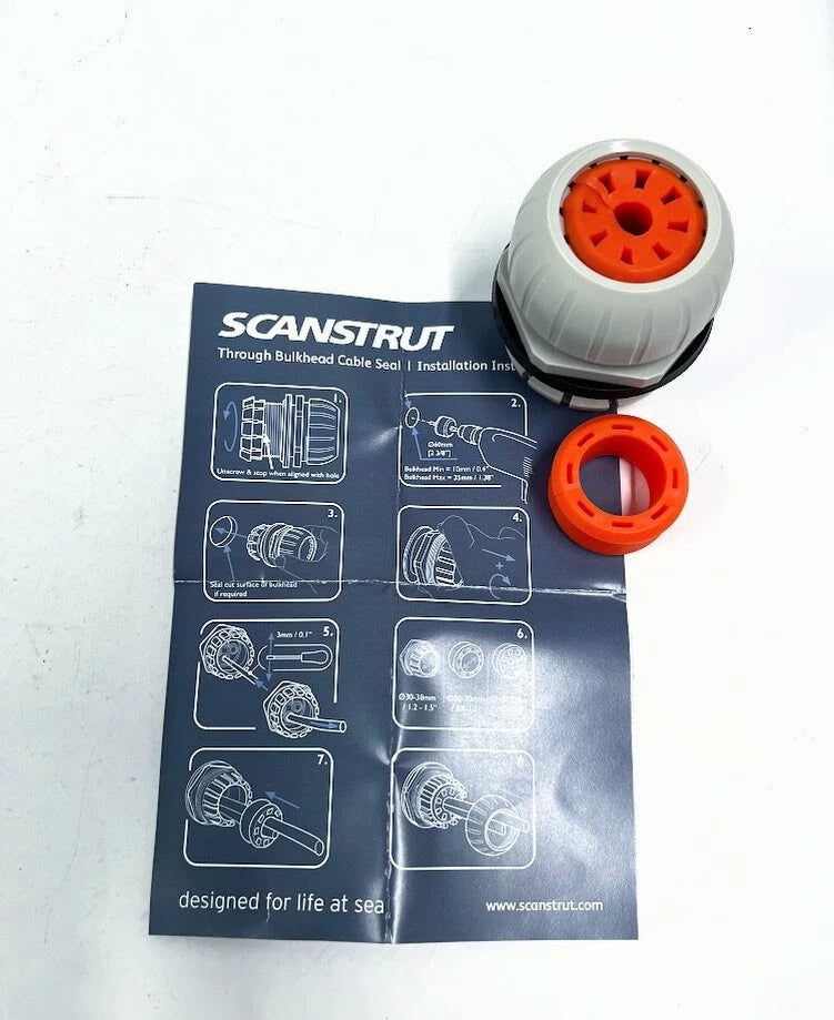 Scanstrut Tbh-10, Through Bulkhead Cable Seal, 10 Cable