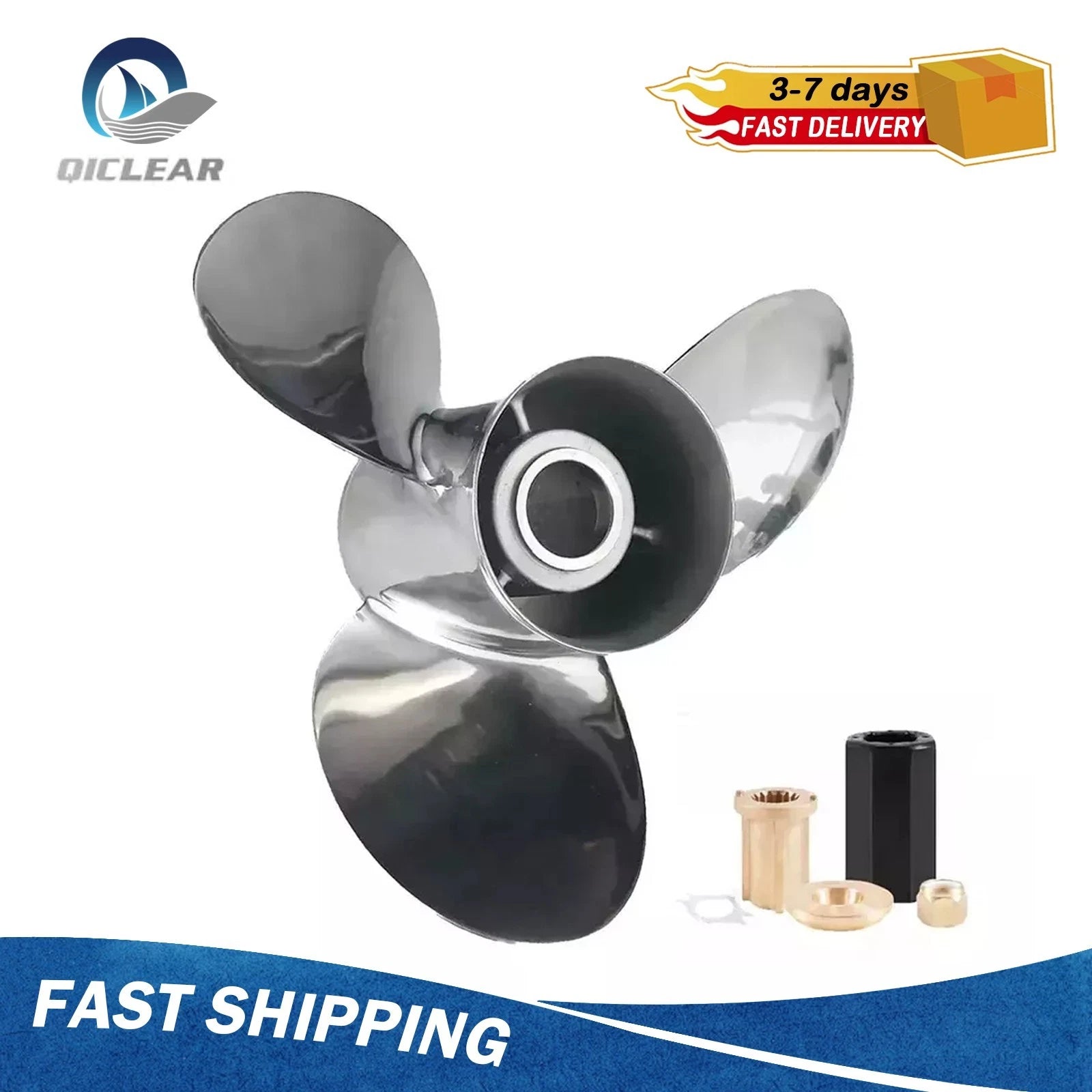 13 1/4 X 17 Stainless Steel Propeller For Mercury 40-140hp Prop
