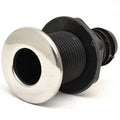Boat Thru Hull Fitting 1 1/8 Inch Barbed Black Plastic