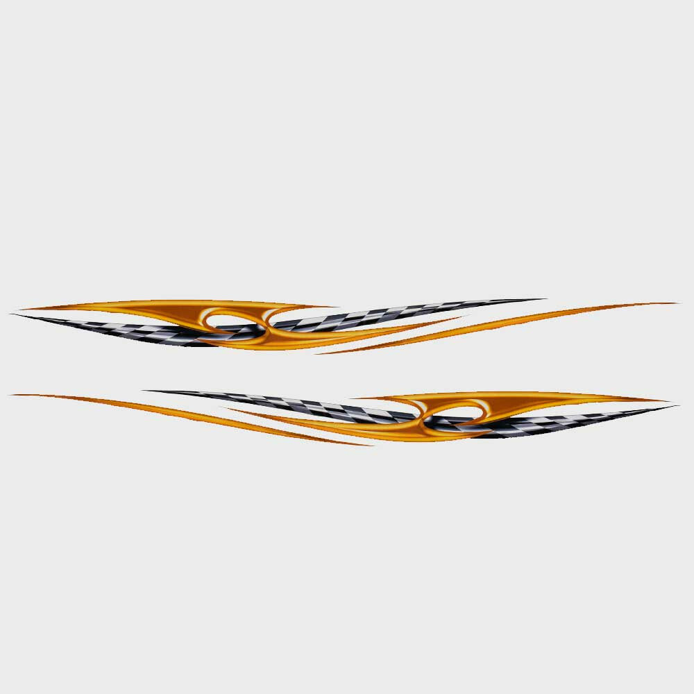 StarCraft Boat Graphic Decals Yellow with B/W Checkered by StarCraft