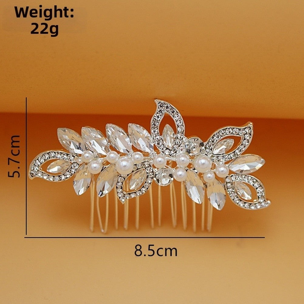 Pearl Hair Comb with Electroplated Finish