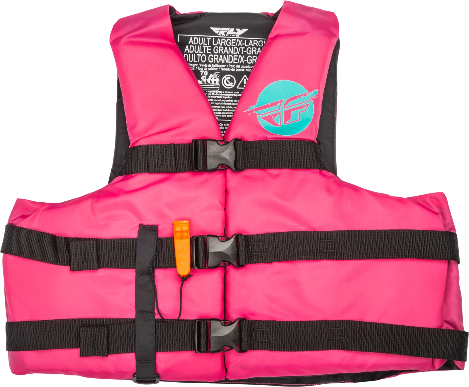 Fly Racing Nylon Flotation Vest For Watercraft - Neon Pink/teal,