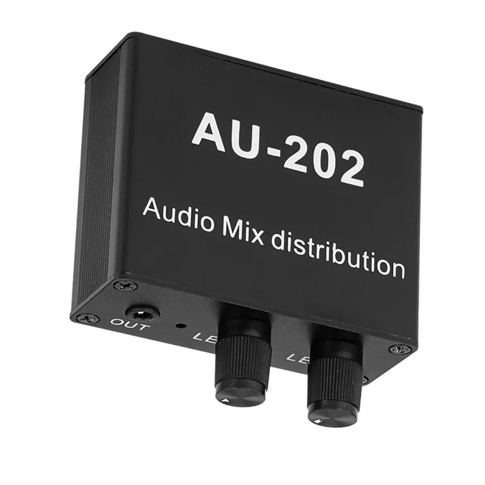 Stereo Mixer Audio Distributor For Headphone Power Amp Volume Control