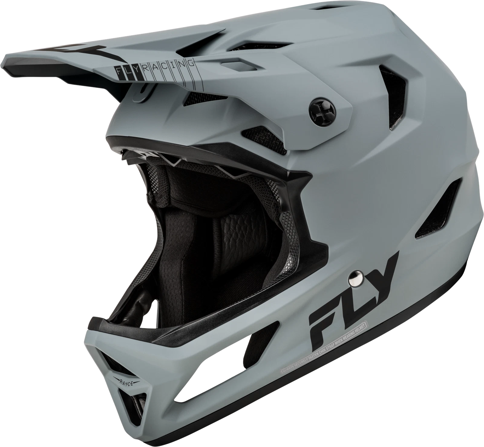 Fly Racing Youth Rayce Bicycle Helmet Matte Grey Small Fit 2015-2023